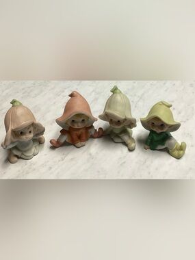 Set Of 4 Homco Garden Pixies